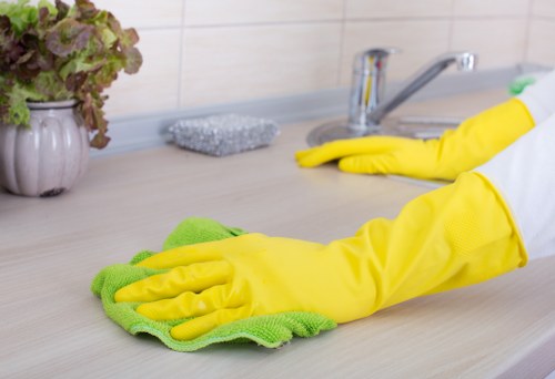 Technician using steam carpet cleaning equipment to deep clean carpet fibers