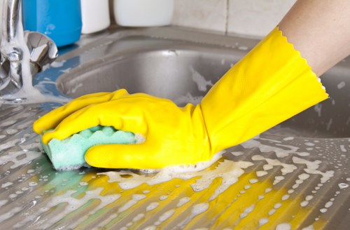 Deep carpet cleaning process for a business workspace